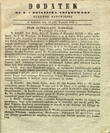 Dziennik Urzędowy Gubernii Radomskiej, 1846, nr 4, dod. II