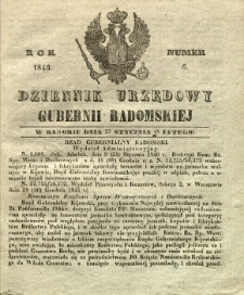 Dziennik Urzędowy Gubernii Radomskiej, 1846, nr 6