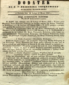 Dziennik Urzędowy Gubernii Radomskiej, 1846, nr 10, dod.