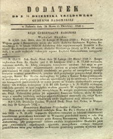 Dziennik Urzędowy Gubernii Radomskiej, 1846, nr 14, dod.