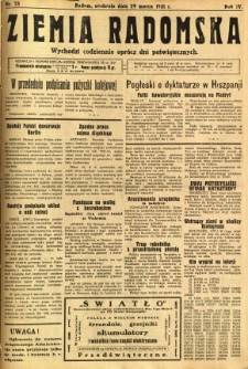 Ziemia Radomska, 1931, R. 4, nr 73