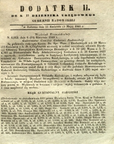 Dziennik Urzędowy Gubernii Radomskiej, 1846, nr 18, dod. II