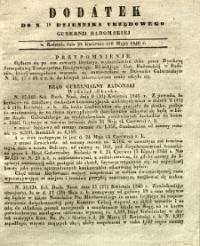 Dziennik Urzędowy Gubernii Radomskiej, 1846, nr 18, dod.