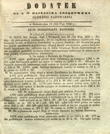 Dziennik Urzędowy Gubernii Radomskiej, 1846, nr 21, dod.