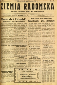 Ziemia Radomska, 1931, R. 4, nr 74