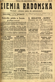 Ziemia Radomska, 1931, R. 4, nr 75