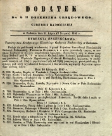 Dziennik Urzędowy Gubernii Radomskiej, 1846, nr 31, dod.