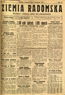 Ziemia Radomska, 1931, R. 4, nr 76