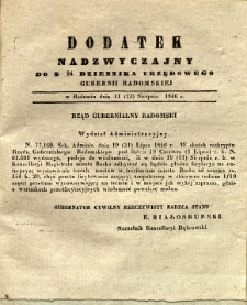 Dziennik Urzędowy Gubernii Radomskiej, 1846, nr 34, dod. nadzwyczajny II
