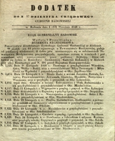 Dziennik Urzędowy Gubernii Radomskiej, 1846, nr 37, dod.