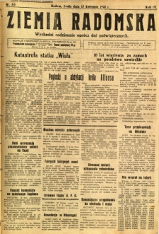 Ziemia Radomska, 1931, R. 4, nr 85