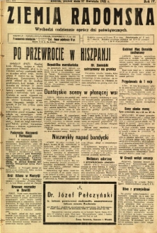 Ziemia Radomska, 1931, R. 4, nr 87
