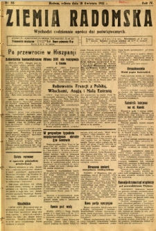 Ziemia Radomska, 1931, R. 4, nr 88