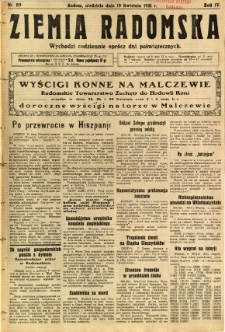 Ziemia Radomska, 1931, R. 4, nr 89
