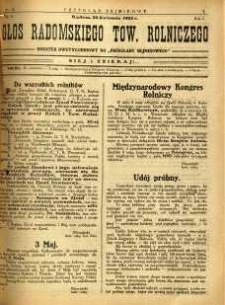 Przegląd Sejmikowy : Urzędowy Organ Sejmiku Radomskiego, 1925, R. 4, nr 15, dod. II