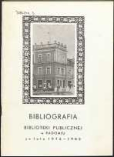 Bibliografia Biblioteki Publicznej w Radomiu za lata 1972-1982