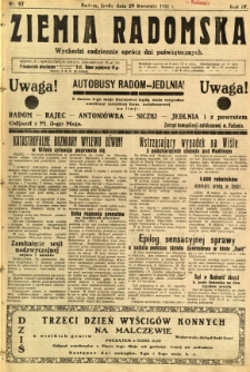 Ziemia Radomska, 1931, R. 4, nr 97