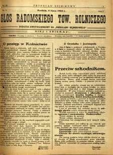 Przegląd Sejmikowy : Urzędowy Organ Sejmiku Radomskiego, 1925, R. 4, nr 26, dod.