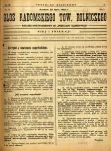 Przegląd Sejmikowy : Urzędowy Organ Sejmiku Radomskiego, 1925, R. 4, nr 28, dod.