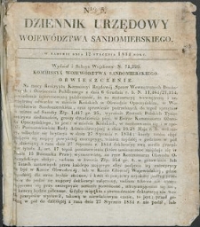 Dziennik Urzędowy Województwa Sandomierskiego, 1834, nr 3