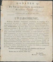 Dziennik Urzędowy Województwa Sandomierskiego, 1834, nr 4, dod. II