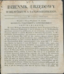 Dziennik Urzędowy Województwa Sandomierskiego, 1834, nr 5