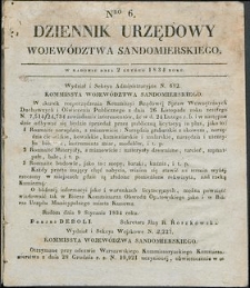 Dziennik Urzędowy Województwa Sandomierskiego, 1834, nr 6