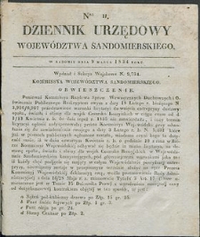 Dziennik Urzędowy Województwa Sandomierskiego, 1834, nr 11