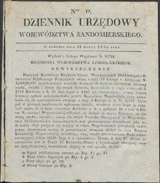 Dziennik Urzędowy Województwa Sandomierskiego, 1834, nr 12