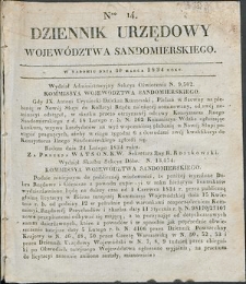 Dziennik Urzędowy Województwa Sandomierskiego, 1834, nr 14, dod. I