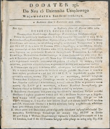 Dziennik Urzędowy Województwa Sandomierskiego, 1834, nr 15, dod. II
