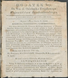 Dziennik Urzędowy Województwa Sandomierskiego, 1834, nr 16, dod. I