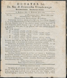 Dziennik Urzędowy Województwa Sandomierskiego, 1834, nr 18, dod. III