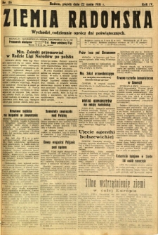 Ziemia Radomska, 1931, R. 4, nr 116