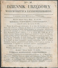 Dziennik Urzędowy Województwa Sandomierskiego, 1834, nr 26, dod. II
