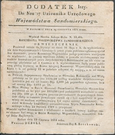 Dziennik Urzędowy Województwa Sandomierskiego, 1834, nr 27, dod. I