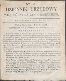 Dziennik Urzędowy Województwa Sandomierskiego, 1834, nr 28