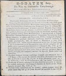 Dziennik Urzędowy Województwa Sandomierskiego, 1834, nr 29, dod. I