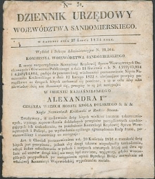 Dziennik Urzędowy Województwa Sandomierskiego, 1834, nr 31