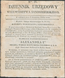 Dziennik Urzędowy Województwa Sandomierskiego, 1834, nr 33