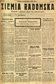 Ziemia Radomska, 1931, R. 4, nr 124