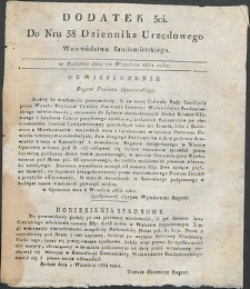 Dziennik Urzędowy Województwa Sandomierskiego, 1834, nr 38, dod. III