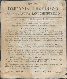 Dziennik Urzędowy Województwa Sandomierskiego, 1834, nr 49