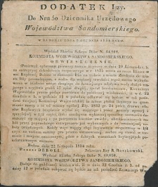 Dziennik Urzędowy Województwa Sandomierskiego, 1834, nr 50, dod. I