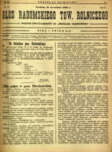 Przegląd Sejmikowy : Urzędowy Organ Sejmiku Radomskiego, 1926, R. 5, nr 36, dod.
