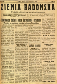 Ziemia Radomska, 1931, R. 4, nr 136