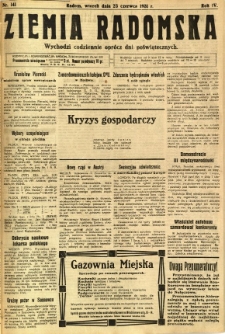 Ziemia Radomska, 1931, R. 4, nr 141