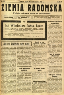 Ziemia Radomska, 1931, R. 4, nr 144