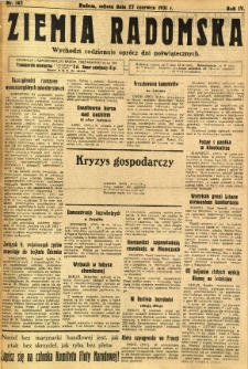 Ziemia Radomska, 1931, R. 4, nr 145
