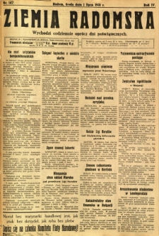 Ziemia Radomska, 1931, R. 4, nr 147